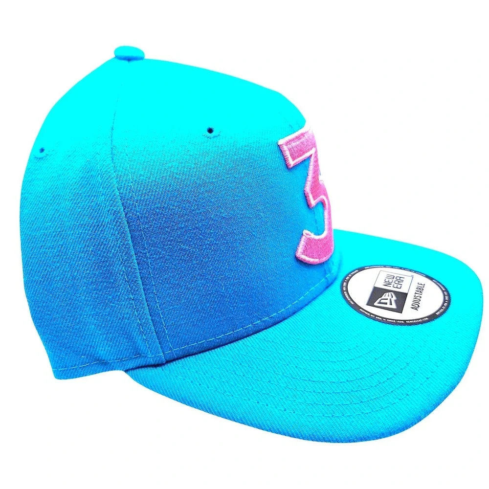 New Era Chance the Rapper 3 Snapback Hat Neon Blue Pink Adjustable Cap Mens OSFM
